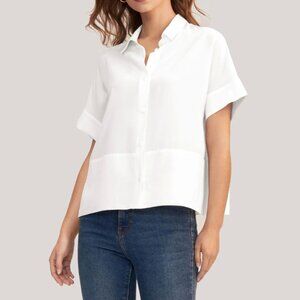 Lilysilk Buttonup Shirt mulberry silk boxy womens Cream (small) minimalist chic